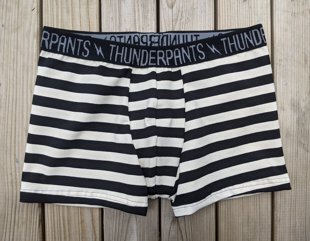 Boxer Black and Vanilla Stripe - One Small