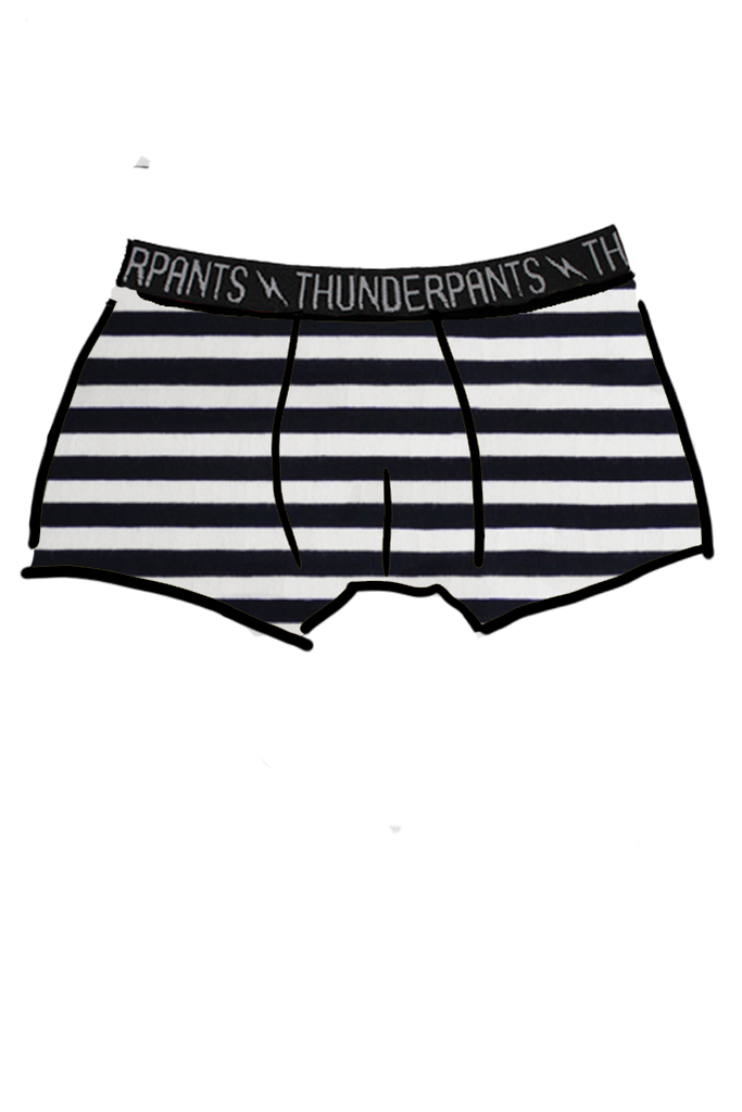 Boxer Black and Vanilla Stripe - One Small